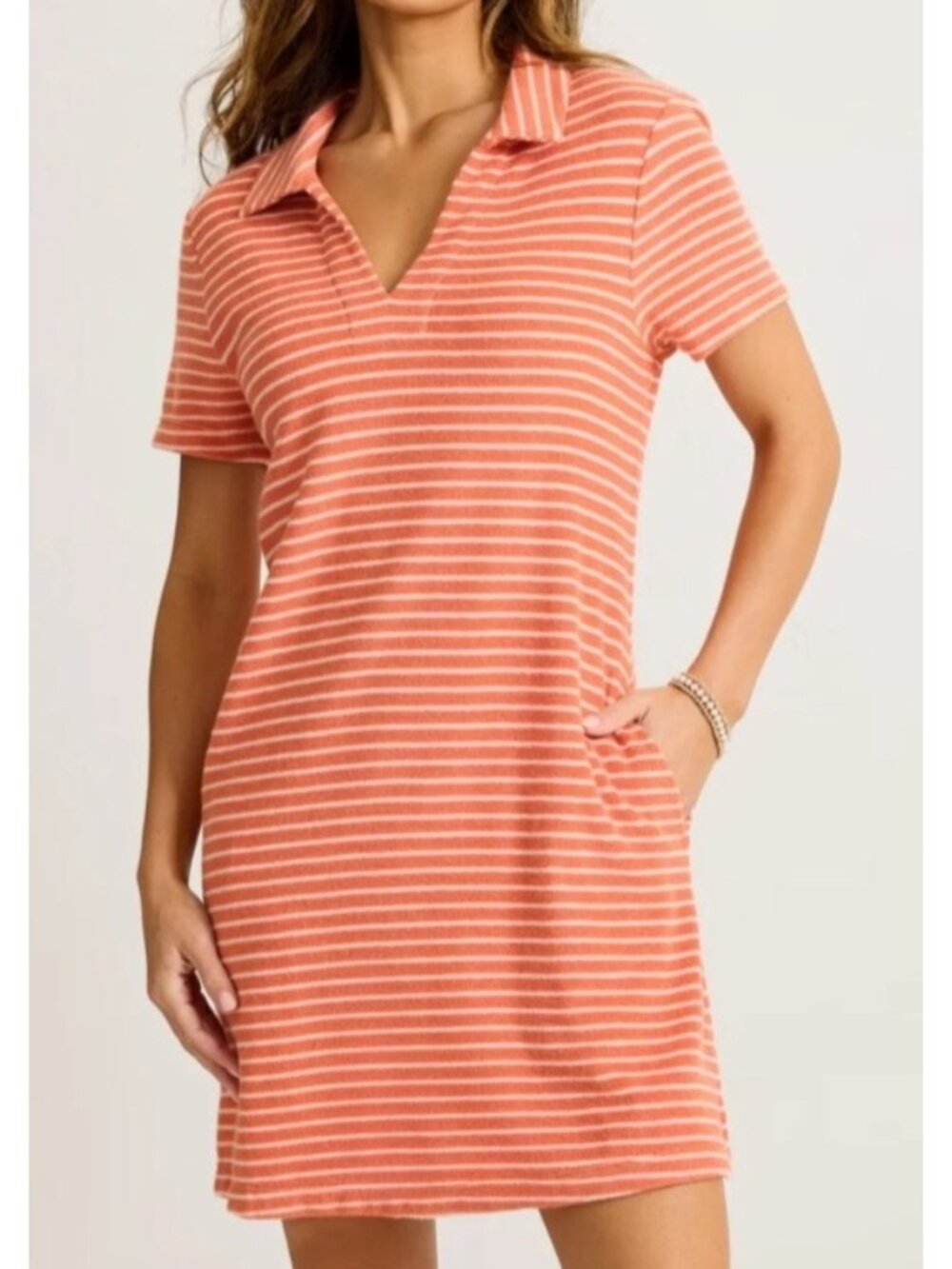 Tommy Bahama Women's XL Coral Striped Polo Bath Towel Dress